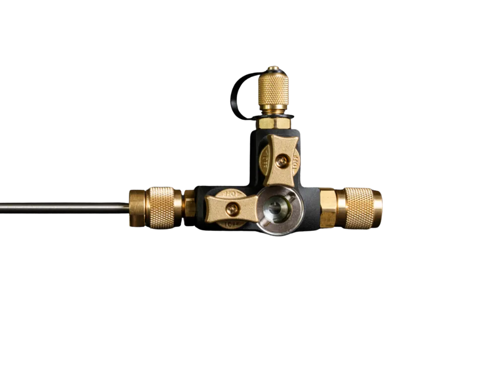 חולץ ונטיל 1/4 5/16 כולל ברז כפול ועין מראה FIELDPIECE VC2GE